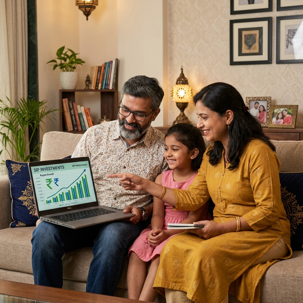 Indian family planning SIP investment together at home